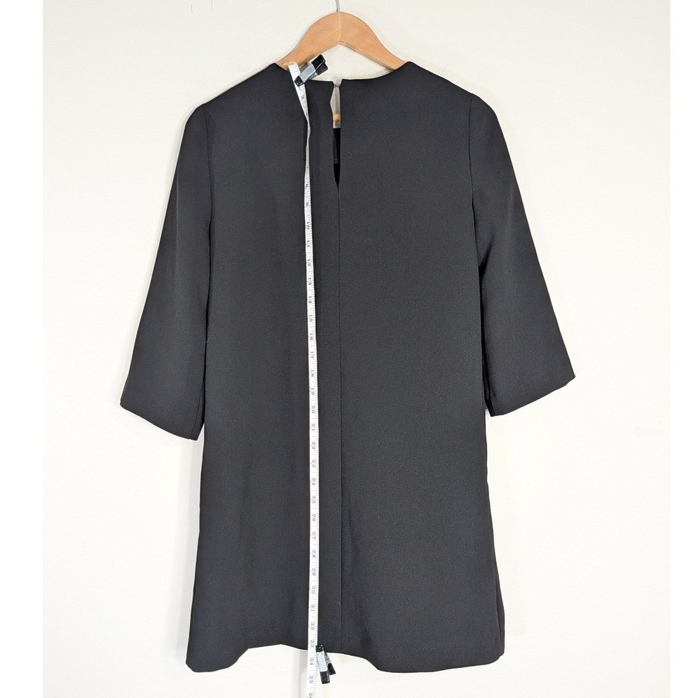 BCBGeneration Black Shift Dress; 3/4 Bell Sleeve Mini
